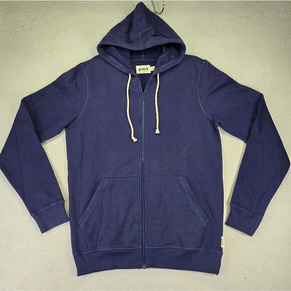 Pact One For All Full Zip Hoodie Unisex Womens Mens M Blue Organic Cotton - Picture 1 of 10